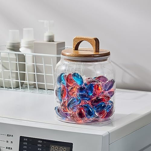 Sweejar Half-Gallon Glass Laundry Pods Container, 1 Pack