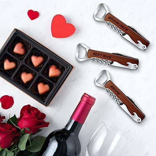 Lounsweer 8 Set Groomsmen Bottle Opener Corkscrew Wine Opener