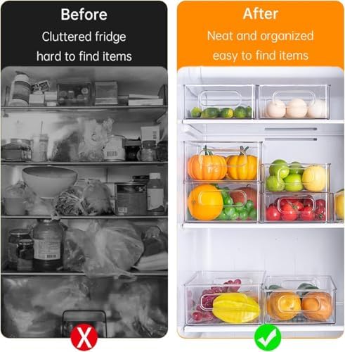 9 Pack Refrigerator Organizer Bins