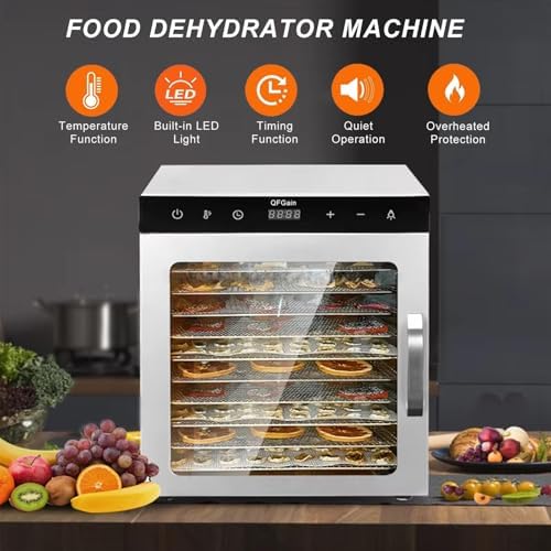 LED 8-Layer Stainless Steel Food Dehydrator
