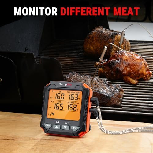 TempPro TempTrack Digital Meat Thermometer with 2 Meat Probes