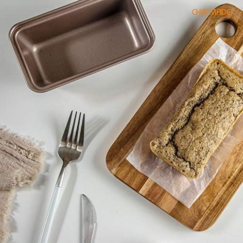 CHEFMADE Mini Loaf Pan Set, 5.5-Inch 4Pcs Non-Stick Rectangle Bread
