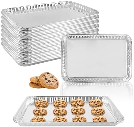 24 Pack 16 x 11 inch Aluminum Disposable Cookie Sheets for Baking and