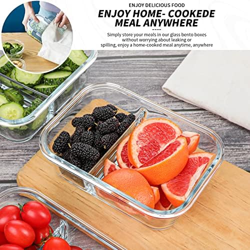 KOMUEE 10 Packs 30oz Glass Meal Prep Containers