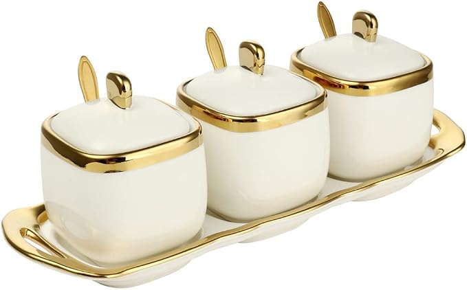Porcelain Condiment Jar Spice Container by MagnittRollerSkates