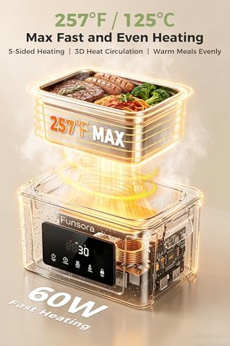 Cordless Heated Lunch Box, Rechargeable Electric Food Warmer