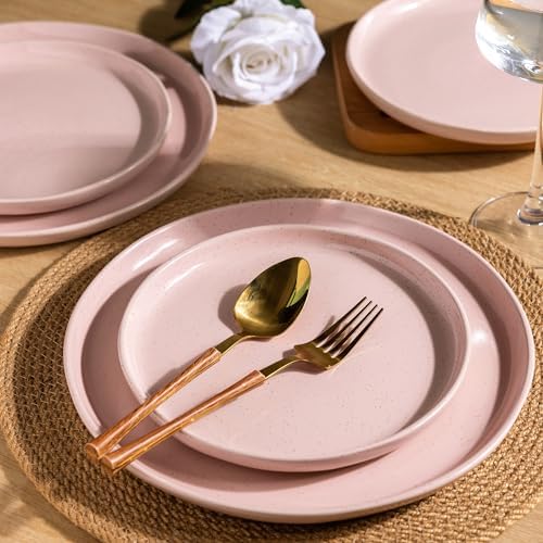 AmorArc Dinnerware Sets for 4, 12 Pieces Ceramic Plates and Bowls Set