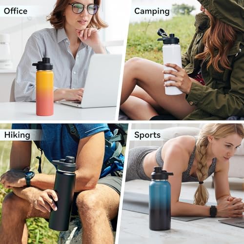 Fijinhom Insulated Water Bottle with Handle, 304 Stainless Steel Water
