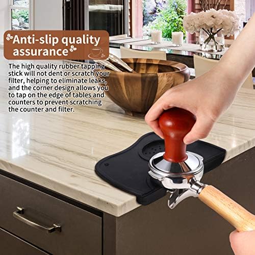 Set of 2 Pieces Espresso Knock Box and Coffee Tamper Mat Reliable