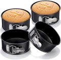 4 Pcs 6 Inch Springform Pan Set, Nonstick Round Cheesecake Pan with