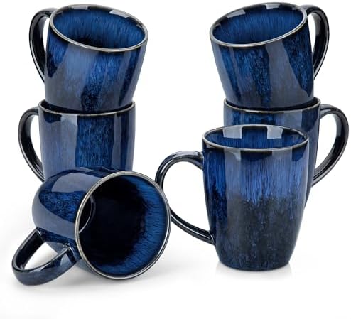 vancasso STARRY Ceramic Coffee Mug Set of 6, 16 Oz Tea Cups with