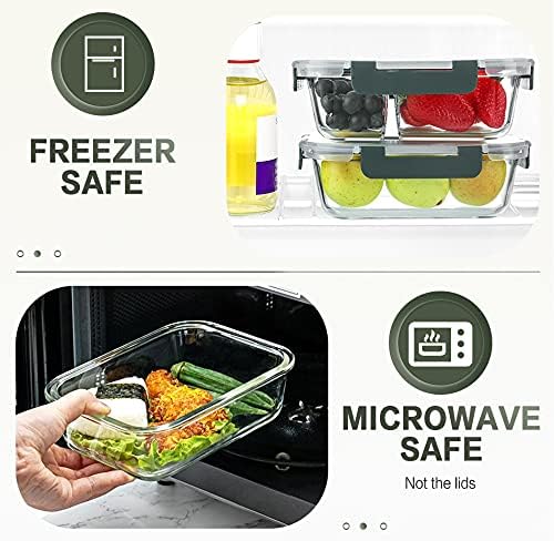 KOMUEE 10 Packs 30 oz Glass Meal Prep Containers, Glass Food Storage Containers - Image 4