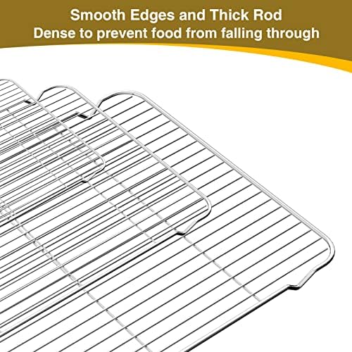 Wildone Baking Sheet with Rack Set (3 Pans + 3 Racks), Stainless Steel