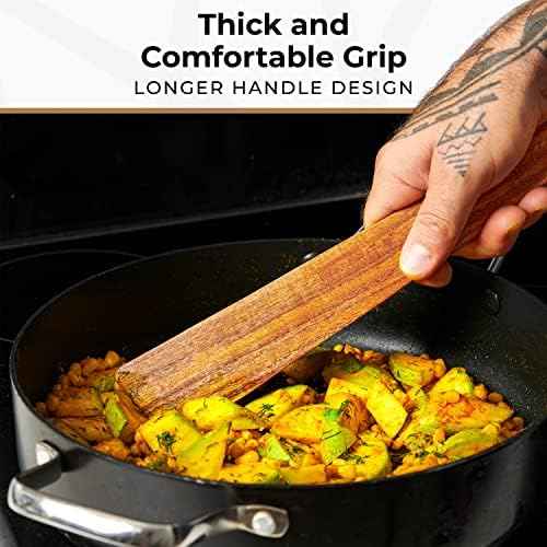 12-Inch Teak Wood Spatula Set, 2-Piece