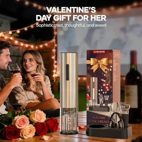 Crenova Electric Wine Opener, Rechargeable Wine Bottle Corkscrew