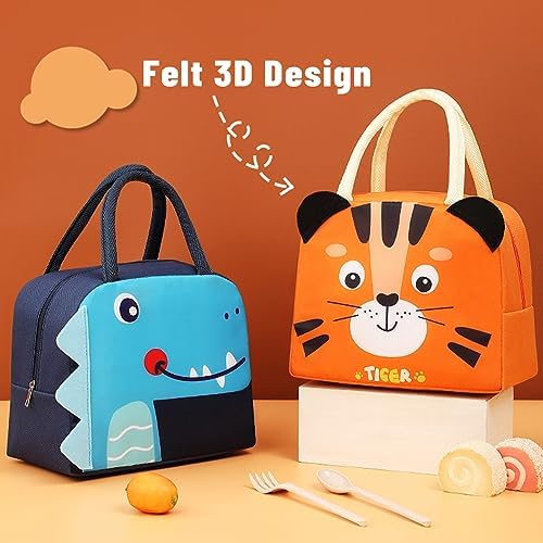 8PCS Insulated Lunch Bags, Animal Series