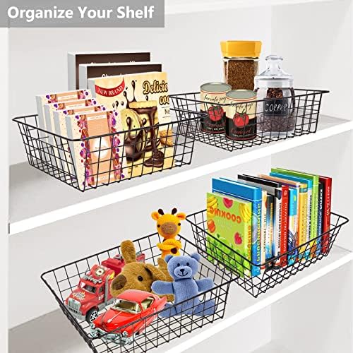 Wire Baskets for Organizing 4 Pack Pantry Baskets For Storage