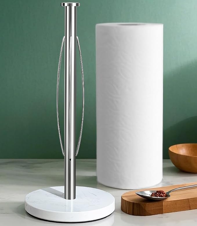 YIGII Heavy Marble Base Paper Towel Holder Countertop - Image 6
