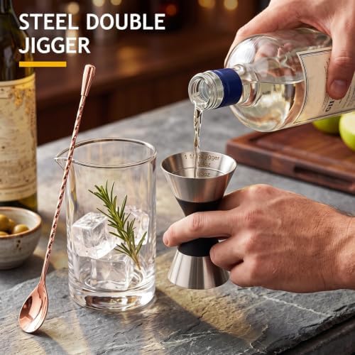 Marsui 2 Pcs Stainless Steel Double Jigger for Bartending, Measuring