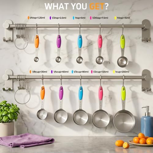 Stainless Steel Measuring Cups and Spoons Set, 10-Piece