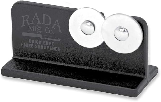 Rada Cutlery Quick Edge Knife Sharpener, 3.5" x 2", Stainless Steel Wheels by RadaCutlery