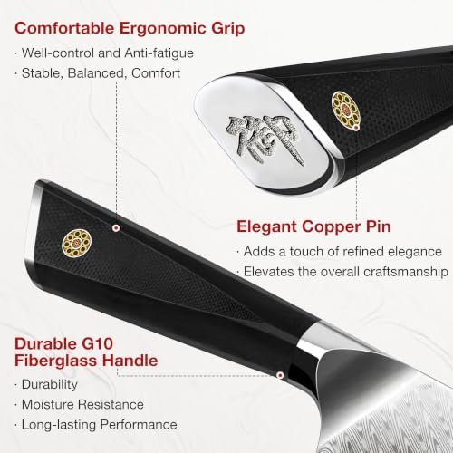 SHAN ZU 3-Piece Damascus Steel Knife Set