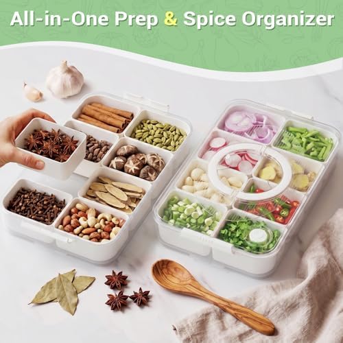 LUXEAR Snackle Box Container Dishwasher Safe Divided Serving Tray with
