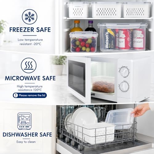 4 Pcs Large Fruit Storage Containers for Fridge