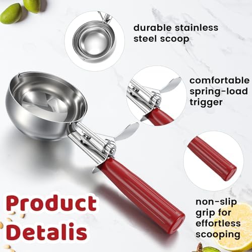 1 Pcs 8 Ounce Portion Scoops Ice Cream Scooper with Trigger Stainless