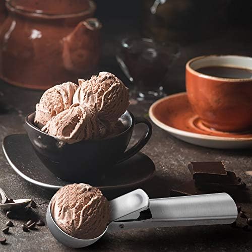 Ice Cream Scoop with Trigger Ice Cream Scooper Stainless Steel, Heavy