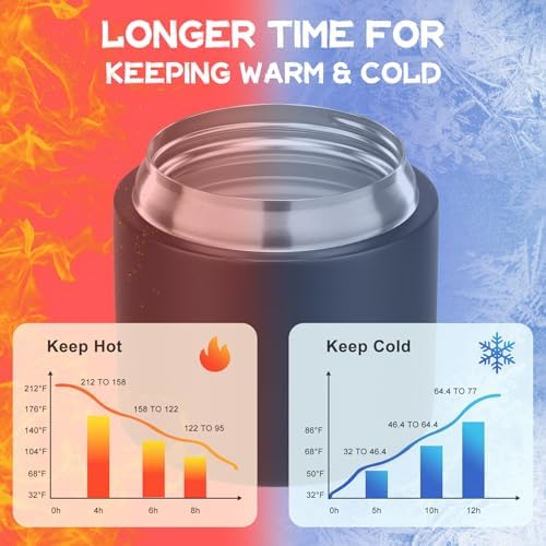 14 oz Stainless Steel Soup Thermo with 7 oz Snack Container
