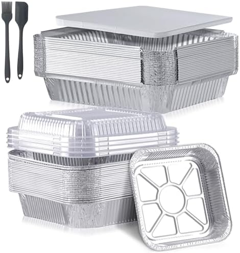 40 Pack Disposable Aluminum Pans with Lids, 9x9 & 8x8 Inch