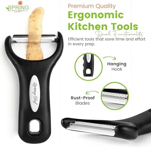 Spring Chef 3pcs Vegetable Peelers for Kitchen, Swivel, Y & Julienne