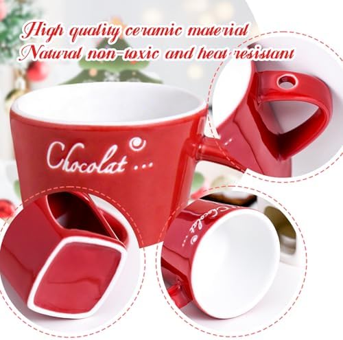 AMZWISH Mini Sweet Fondue Cup, Ceramic Coffee Warmer Mug, Portable