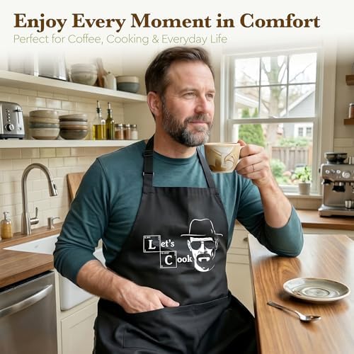 Funny Chef Apron Gifts for Men, Cooking BBQ Grilling Adjustable Bib