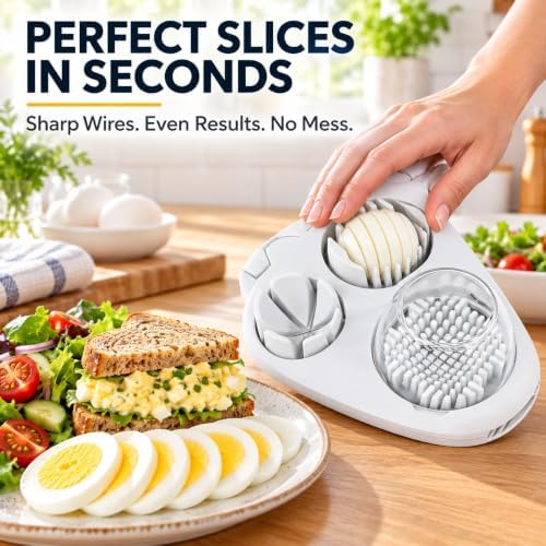 3-in-1 Egg Slicer, White