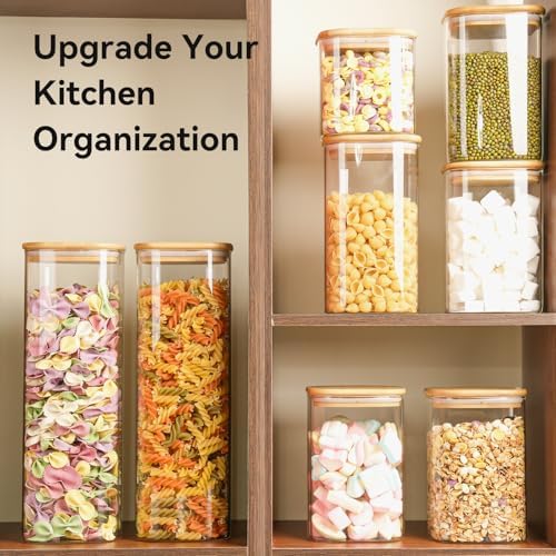Glass Spaghetti Pasta Storage Container - 3 Pack 2.5 QT Airtight Food