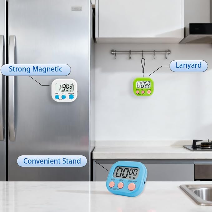 Digital Kitchen Timer, Magnetic Countdown Minute Simple Timer - Image 7
