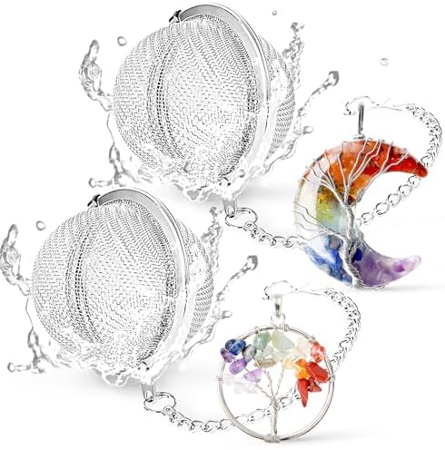 TeaSanavie 7 Chakra Healing Crystal Tea Infuser Set - Reiki Quartz