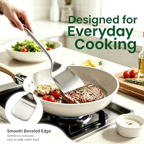 Stainless Steel Spatula Spoon Set, 4PCS Large Cooking Utensils Set