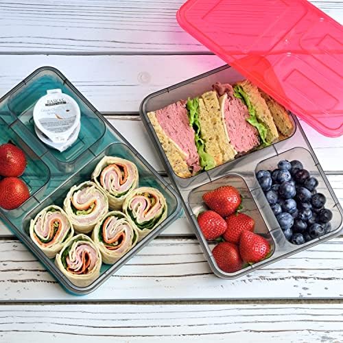Youngever 7 Sets Thick Large Bento Lunch Box 40 Ounce, Meal Prep