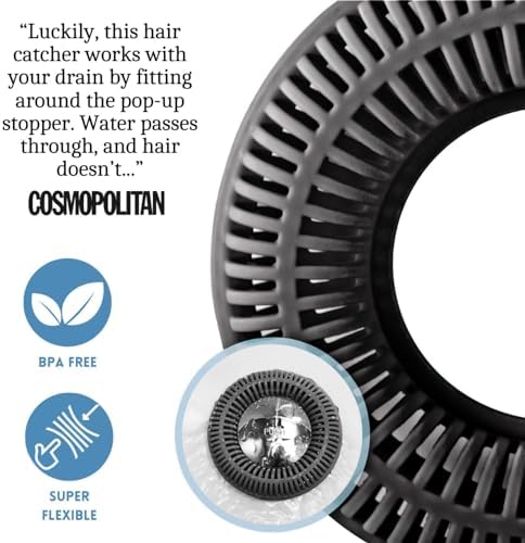 TubRing & SinkRing Charcoal Gray Combo – Bathroom Drain Hair Catcher