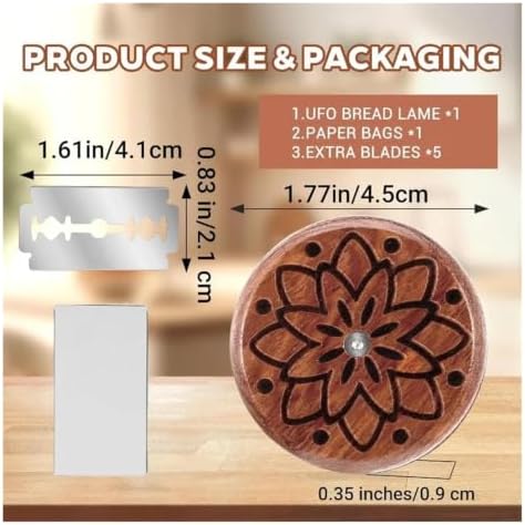 Bread Lame Sourdough Scoring Tool Wooden Handle with 5 Blades