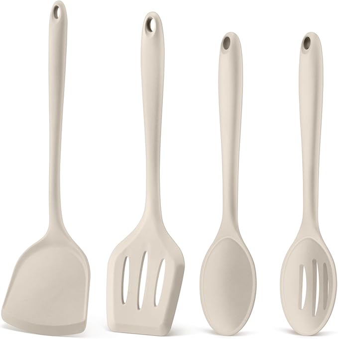 P&P CHEF Kitchen Utensil Set, 4 Pieces Non-stick Silicone Cooking Utensils by PPCHEF