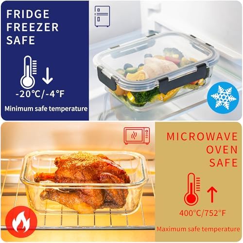 MFY 12-Pack Glass Storage Containers with Lids