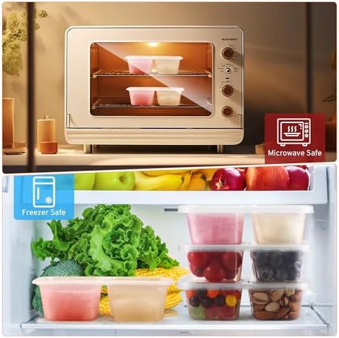 20 Set Snack Containers with Lids & Spoons, Transparent