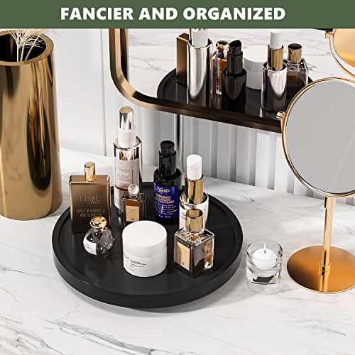 VeyFey 10-Inch Bamboo Turntable Vanity Tray