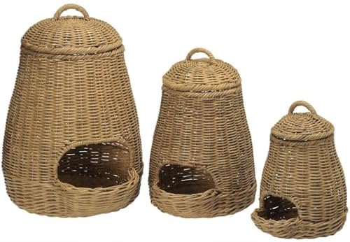 KOUBOO Wicker Onion Storage Basket with Lid, Kitchen Organizer Medium