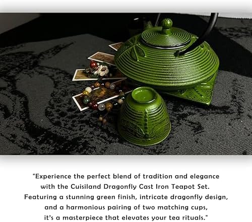 Cuisiland 27oz Cast Iron Teapot Set, Japanese Tetsubin Teapot with