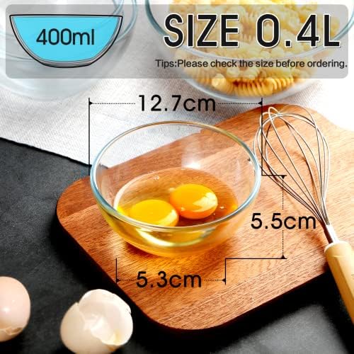 NUTRIUPS 5 Inch Small Glass Bowls Set of 3, 8oz Glass Dessert Bowl